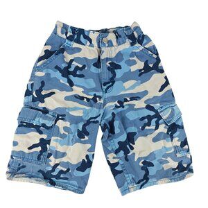 Vintage Oshkosh Blue Camo Cargo Shorts Boys Size 6 Casual Bottoms